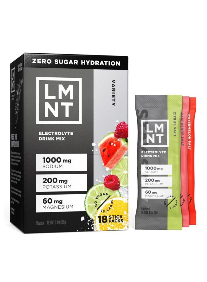 LMNT إلكتروليتات خالية من السكر - مجموعة متنوعة | مزيج مشروبات | 18 حبة - Image 1